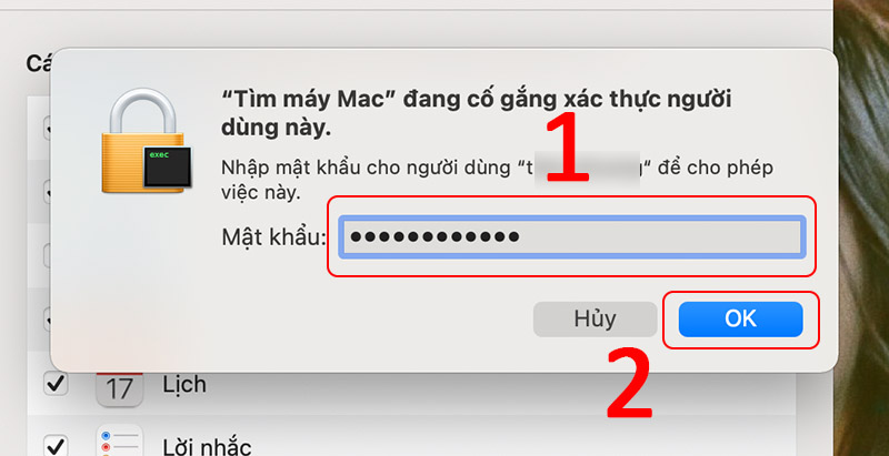 Xác thực lần nữa bằng mật khẩu máy tính